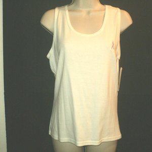 New Balance NEW Tank Top Size L with Embroidered Pink Breast Cancer Ribbon